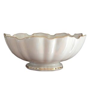 Vintage Lenox Symphony White With Gold Gilt Trim Ruffles Bowl Dish